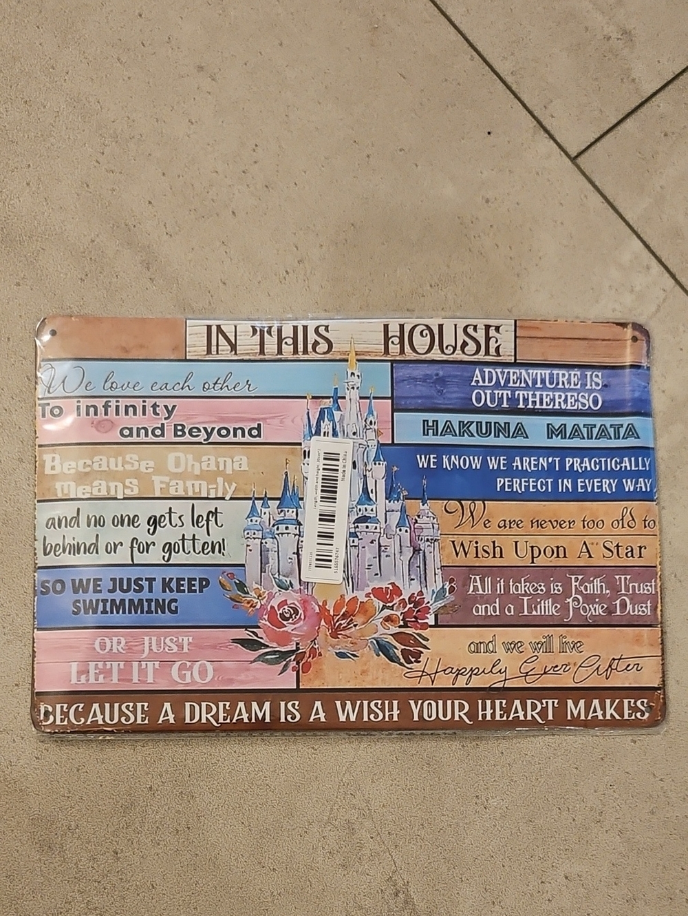 Disney-Inspired Castle Quote Wall Art - Pastel Blues & Pinks